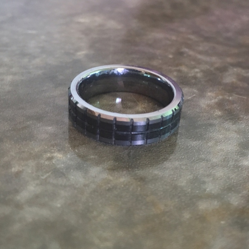 Tungsten Gray Band Ring | Modern Unisex Statement | Size 7